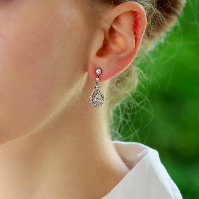 Diamond Garland Drop Earrings