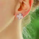 Vintage Van Cleef & Arpels Pink Opal Alhambra Earrings