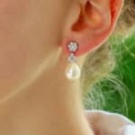 Convertible Pearl and Diamond Floral Drop/Stud Earrings