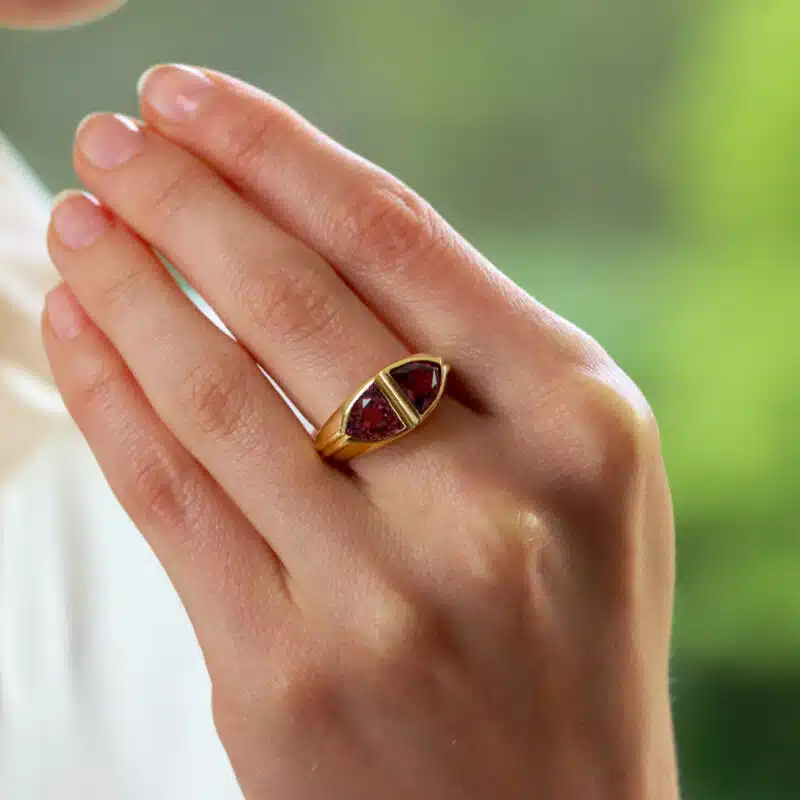 Vintage Bulgari Two Tone Pink Tourmaline Dress Ring
