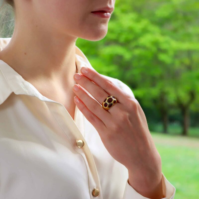 Vintage Garnet Bombe Ring