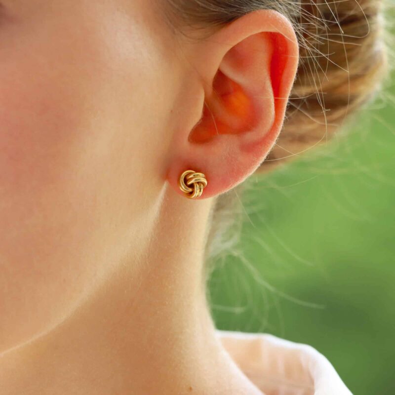 Vintage Woven Knot Stud Earrings