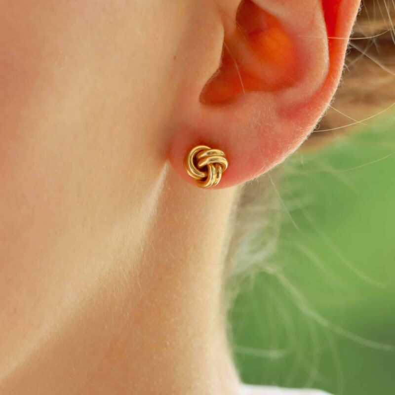 Vintage Woven Knot Stud Earrings