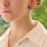 Vintage Heart Shaped Sapphire and Diamond Earrings