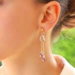 Vintage Amethyst Knotted Drop Earrings