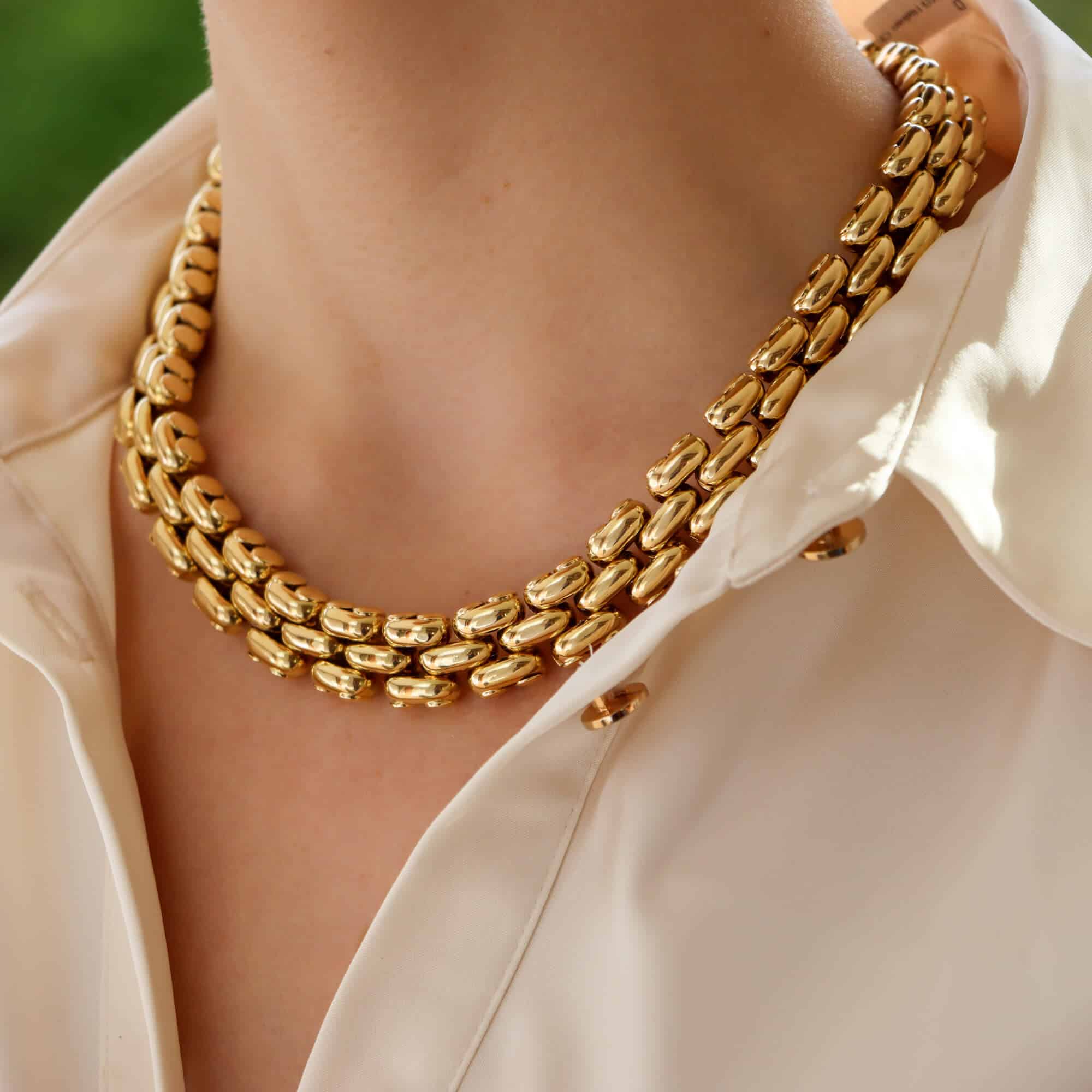 Link sales necklace gold