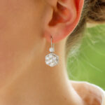 Diamond Cluster Drop Earrings