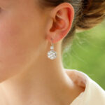 Diamond Cluster Drop Earrings