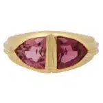 Vintage Bulgari Two Tone Pink Tourmaline Dress Ring