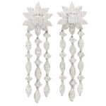 Floral Marquise and Asscher Cut Diamond Drop Earrings