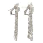 Floral Marquise and Asscher Cut Diamond Drop Earrings
