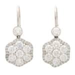 Diamond Cluster Drop Earrings