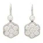 Diamond Cluster Drop Earrings