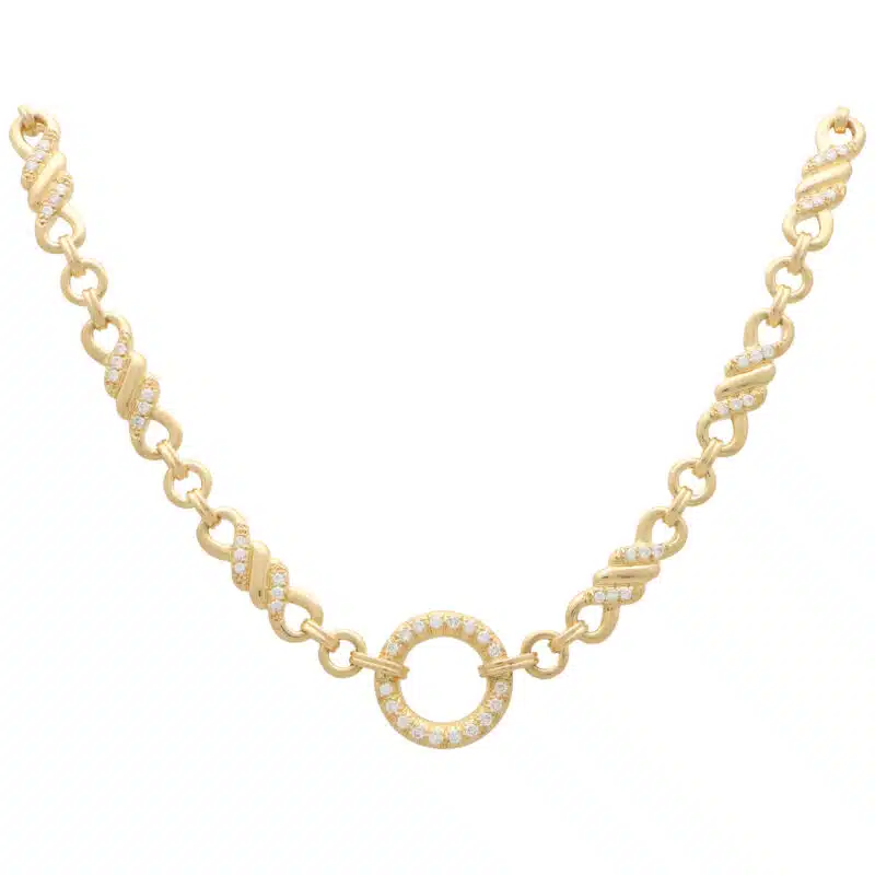 Vintage Hermès Diamond Infinity Circle Necklace