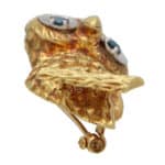 Vintage Ben Rosenfeld Sapphire and Diamond Owl Brooch