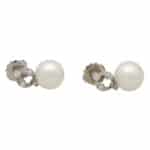 Art Deco Diamond and Pearl Drop Earrings