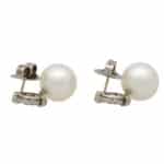 Art Deco Diamond and Pearl Drop Earrings