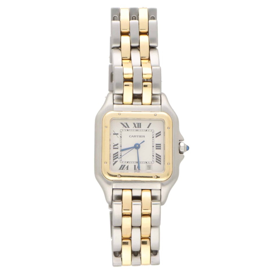 Vintage Cartier Panthere Yellow Gold and Stainless Steel Watch