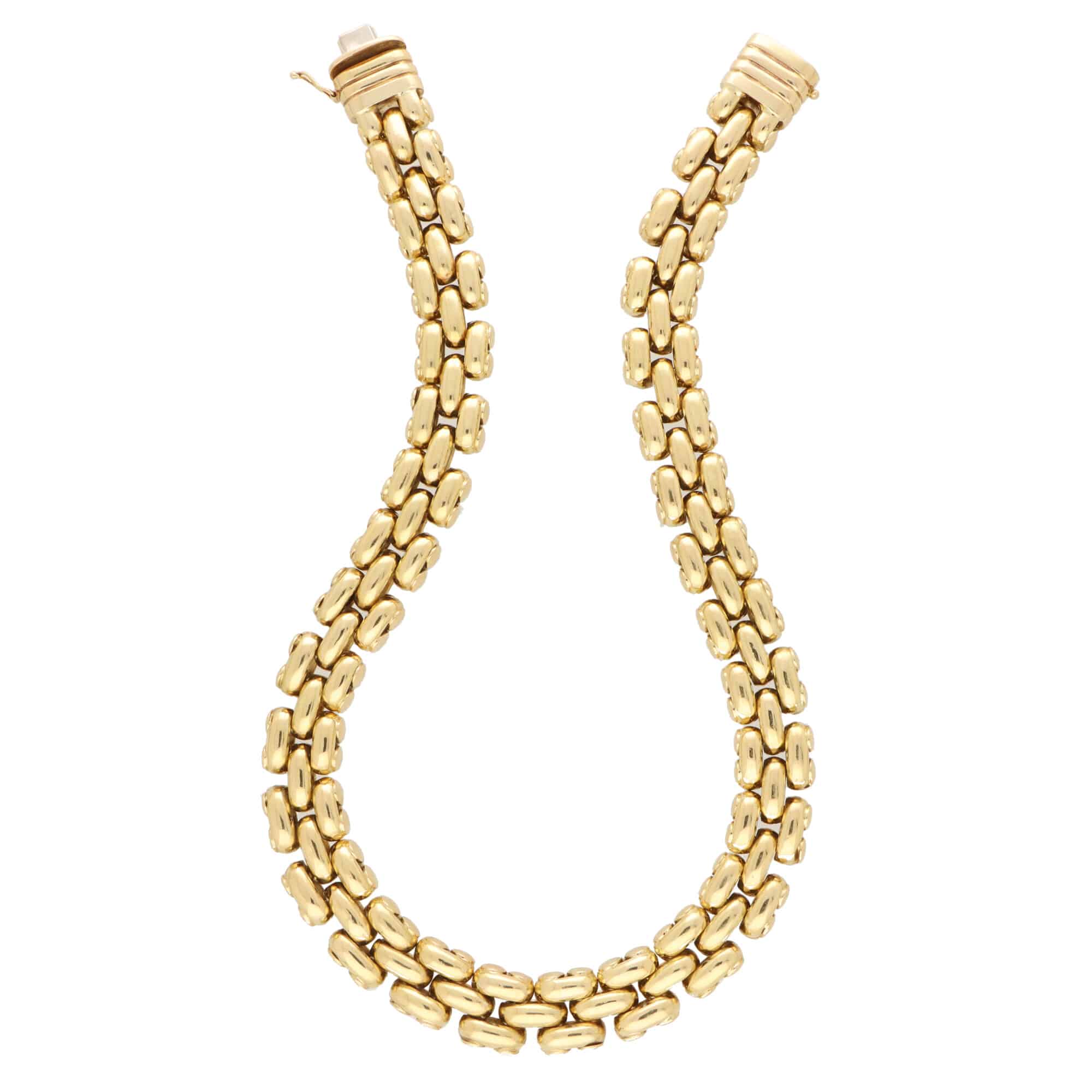 Vintage Italian Chunky Link Necklace in 18k Yellow Gold