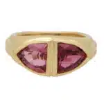 Vintage Bulgari Two Tone Pink Tourmaline Dress Ring