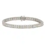 17.70 Carat Emerald Cut Diamond Line Tennis Bracelet