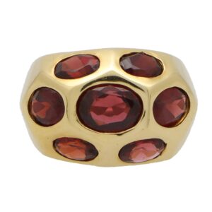 Vintage Garnet Bombe Ring