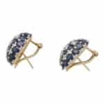 Vintage Heart Shaped Sapphire and Diamond Earrings