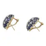 Vintage Heart Shaped Sapphire and Diamond Earrings