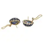 Vintage Heart Shaped Sapphire and Diamond Earrings