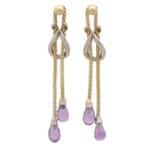 Vintage Amethyst Knotted Drop Earrings