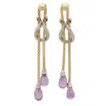 Vintage Amethyst Knotted Drop Earrings