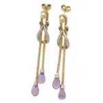 Vintage Amethyst Knotted Drop Earrings