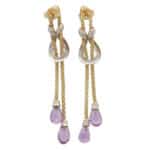Vintage Amethyst Knotted Drop Earrings