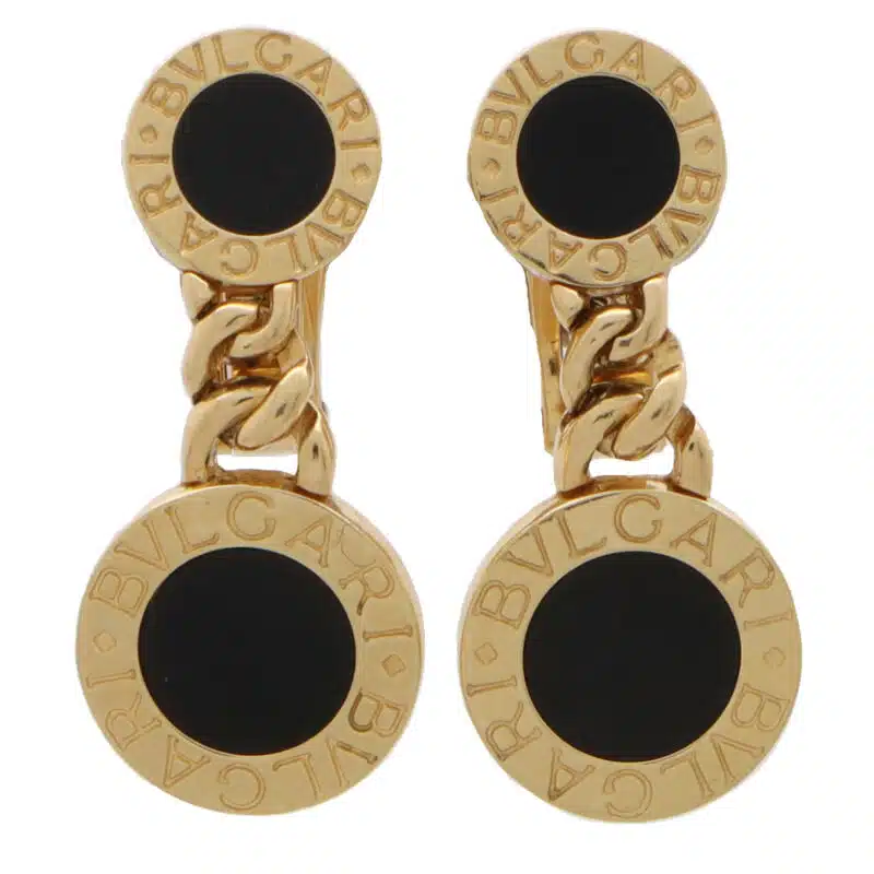 Vintage Bvlgari Onyx Double Drop Earrings
