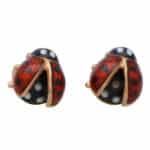 Vintage Ladybird Enamel Stud Earrings