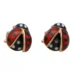 Vintage Ladybird Enamel Stud Earrings