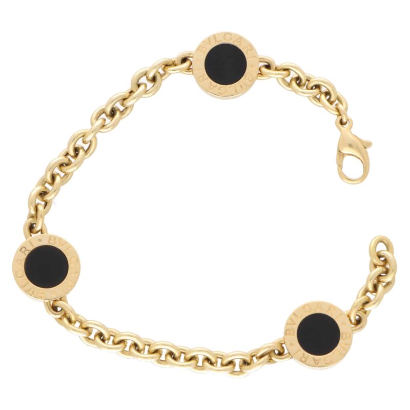 Vintage Bvlgari Onyx Disc Bracelet