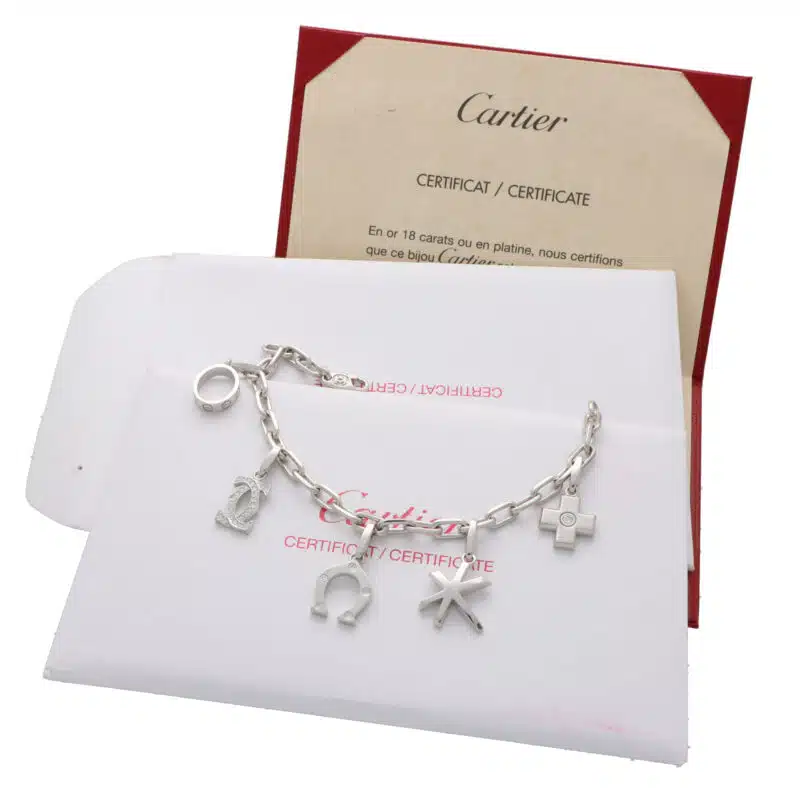 Vintage Cartier Diamond Set Charm Bracelet