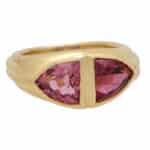 Vintage Bulgari Two Tone Pink Tourmaline Dress Ring
