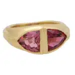 Vintage Bulgari Two Tone Pink Tourmaline Dress Ring