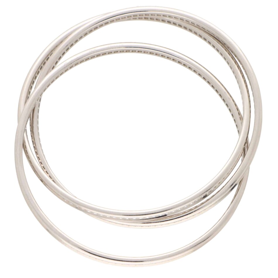 Vintage Cartier Full Diamond Trinity Bangle Bracelet