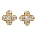 Vintage Van Cleef & Arpels Diamond Trefle Clover Earrings