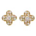 Vintage Van Cleef & Arpels Diamond Trefle Clover Earrings