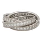 Vintage Cartier Full Diamond Trinity Ring in White Gold