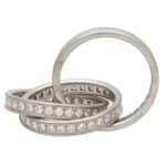 Vintage Cartier Full Diamond Trinity Ring in White Gold