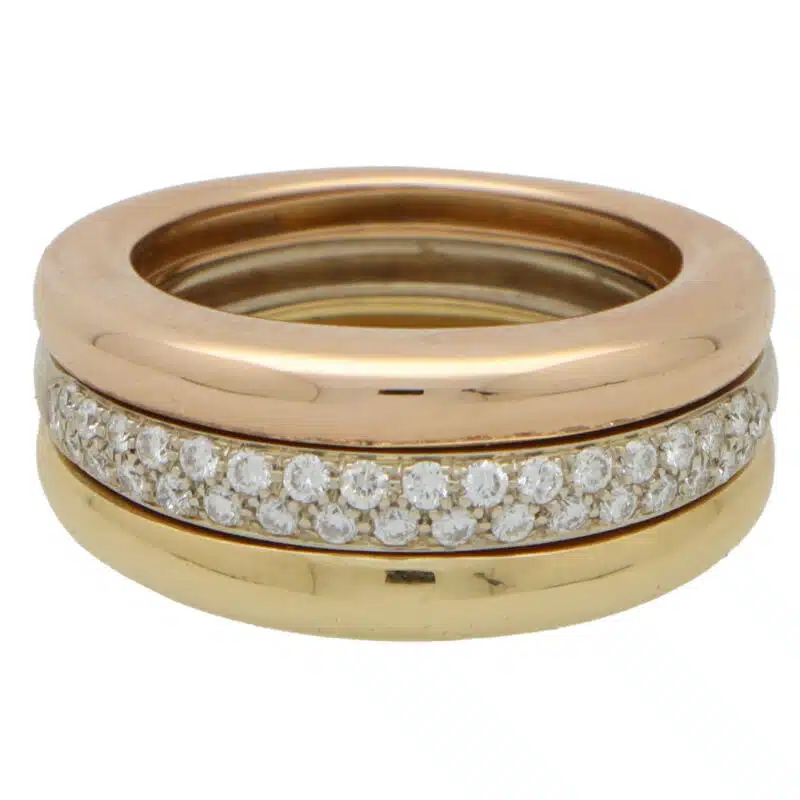 Vintage Cartier Diamond Trinity Bombe Ring