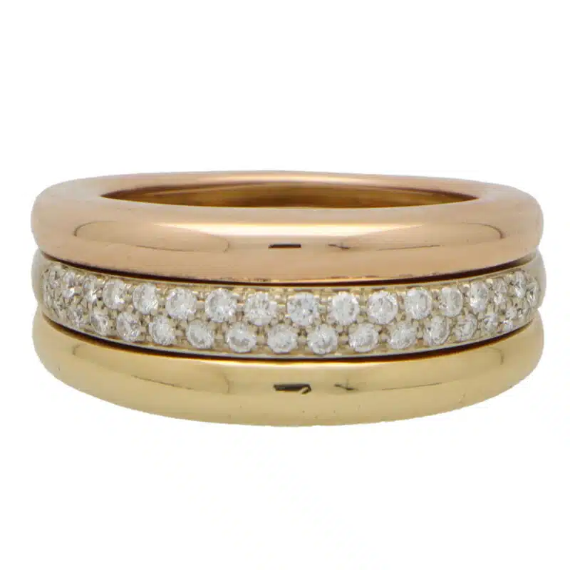 Vintage Cartier Diamond Trinity Bombe Ring