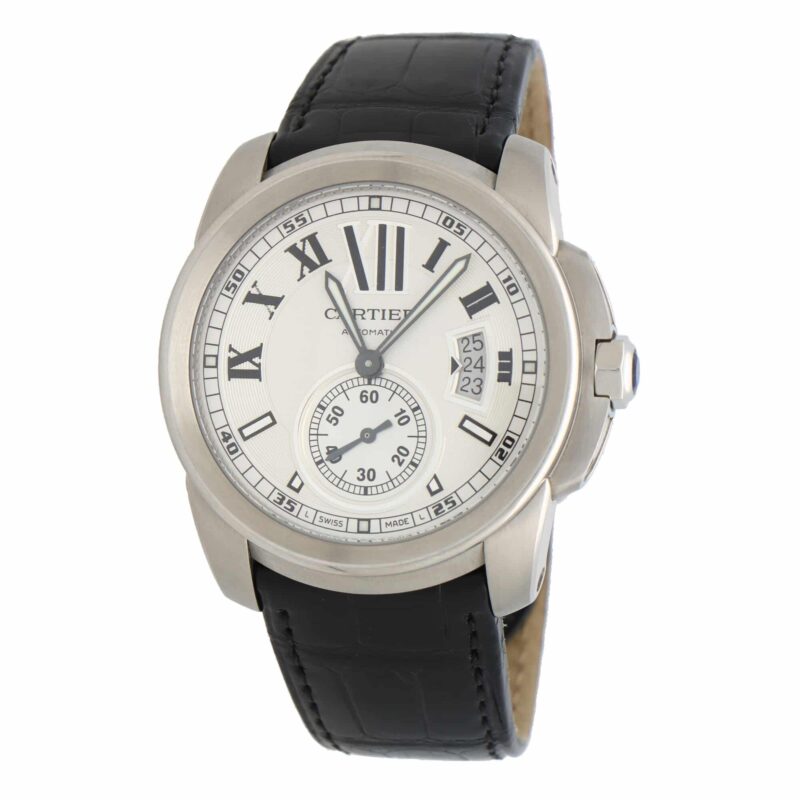 Vintage Cartier 'Calibre De Cartier' Stainless Steel Watch