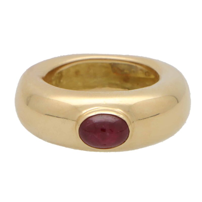 Vintage Chaumet Gypsy Set Ruby Chunky Ring