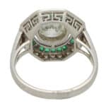 Art Deco Inspired Emerald and Diamond Double Target Ring